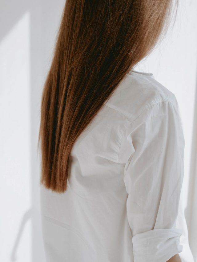 woman in white dress shirt